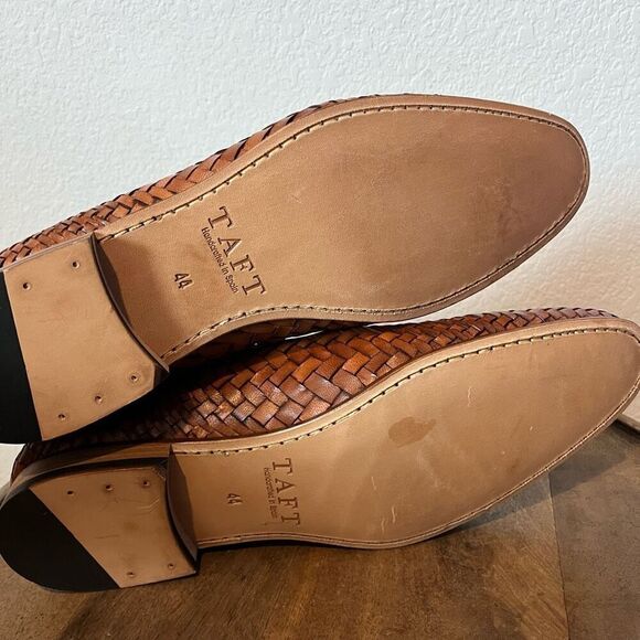 Taft The Monaco Woven Slip-On Loafers Brown Leather Dress Shoes Men's Size 44 11 - Picture 7 of 8